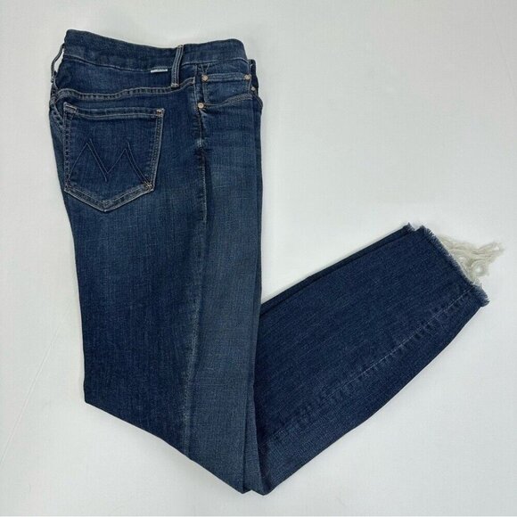 Mother Women's‎ Looker Ankle Fray Girl Crush Raw Hem Designer Jeans W26-28/L26 - Picture 3 of 11